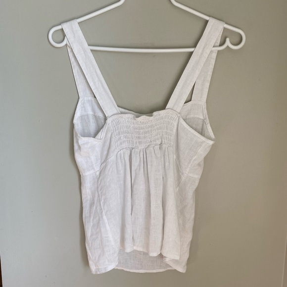 LAB Collection Linen Blend White Structured Tank Top Size Small - Picture 7 of 7